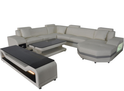 Leder Eck Sofa Polster Couchen Wohnlandschaft Luxus Garnitur Ecke Sofas Couch