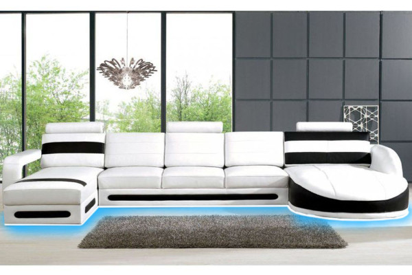 Wohnlandschaft Sofa mit USB Ecksofa Eckcouch Polster Garnitur Eck Ecke Sofas Neu
