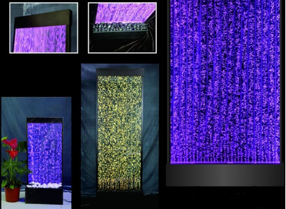 Trennwand Regal Schrank Wasserwand Säule Wände Waterwall LED 120x200