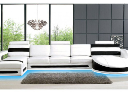 Wohnlandschaft Sofa Eckcouch Polster Garnitur Eck Ecke Sofas XXL Ecksofa mit USB