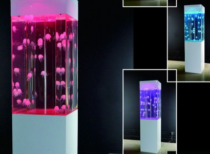 Design Aquarium Wassersäule Wasser Säule Dekoration Quallen Wasserwand