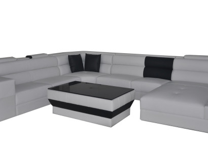Ecke Leder Modern XXL Couch Wohnlandschaft Ledersofa Sofa U-Form B2006