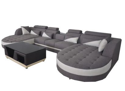 Ecksofa Design Eckgarnitur Eckcouch Sofa Wohnlandschaft Couch Polster Tisch USB