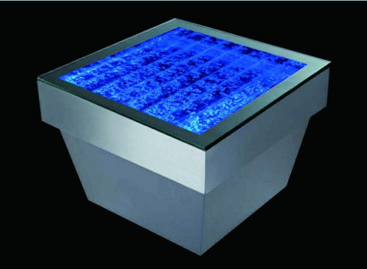 Design Tisch Couchtisch Wasser Säulen Säule Water Sofa LED Deko Beleuchtet
