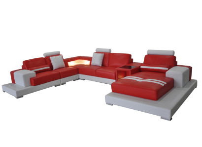 Ledersofa Couch Wohnlandschaft Eck Garnitur Dekorative Design Modern Sofa