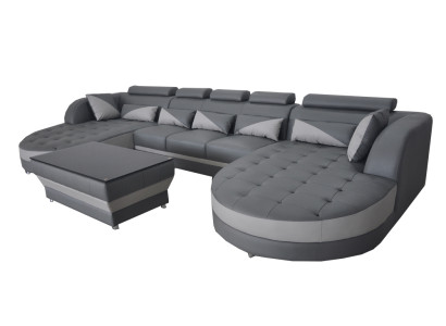 Ecksofa Design Eckgarnitur Eckcouch Sofa Couch Polster Wohnlandschaft Tisch USB