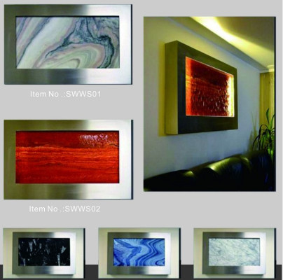 LED Wasserwand Designer Wasser Säulen Wasserfall Bild Rahmen 90x60