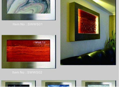 LED Wasserwand Designer Wasser Säulen Wasserfall Bild Rahmen 90x60