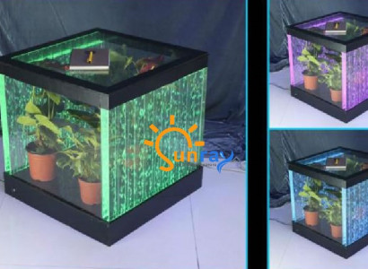 Design Tisch Couchtisch Wasser Säulen Säule Sofa Tische LED Beleuchtet