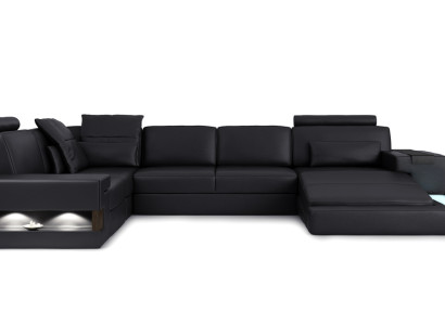 Textil Stoffsofa Sofa Couch Polster Wohnlandschaft Design Sofas Ecksofa USB LED