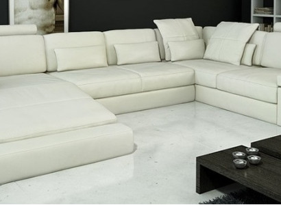 Design Ledersofa Sofa Couch Polster Wohnlandschaft XXL Big Ecksofa Ecke mit USB