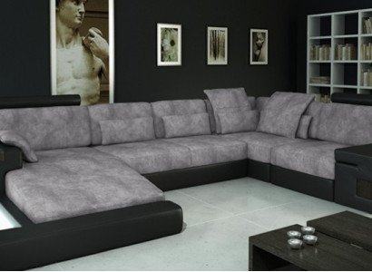 Design Leder Sofa Couch Polster Garnitur Wohnlandschaft Sofas Couchen mit USB