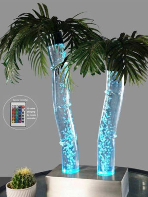 Led Wasser Säulen Palme Kunstpflanze Pflanze Wassersäulen Säulen