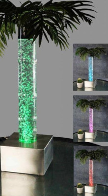 Led Design Sprudel Wassersäule 60cm Wasser Säulen Beleuchtet Tisch Palme Pflanze