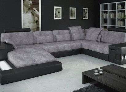 Designsofa Wohnlanschaft Ecksofa Sofa Couch U Form Leder Textil Neu Bellini Grau