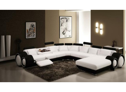 Ledersofa Eckcouch Ecksofa Sofa Couch Polster Leder Sitz Garnitur Wohnlandschaft