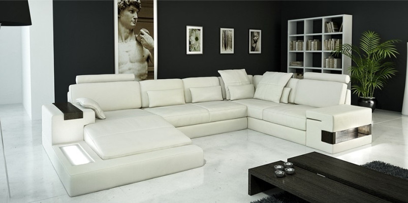 Wohnlandschaft Polster Couch Garnitur XXL Big Sofa Bellini Design Ledersofa Neu