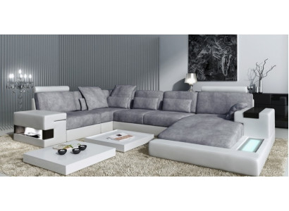 Ledersofa Polster Eckcouch Garnitur Wohnlandschaft Ledersofa Design Couch Neu