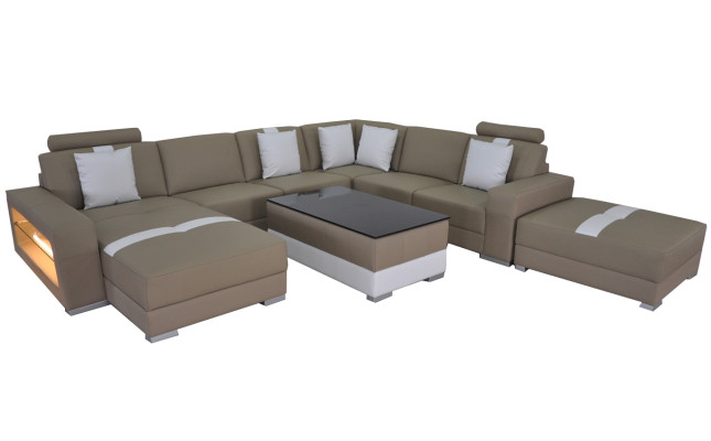 Ledersofa Dekorative Couch Wohnlandschaft Eck Garnitur Design Modern Sofa