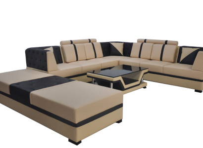 Leder Eck Sofa Couch Polster Sitz Wohn Landschaft Modern Design Möbel