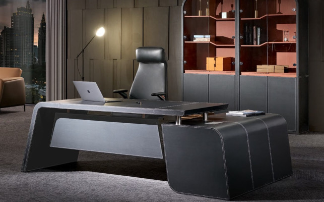 Eckschreibtisch Sessel Büro Einrichtung Chef Zimmer Möbel 2tlg Set Tische