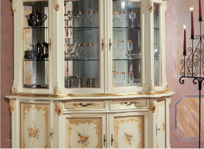 Vitrinen Glas Schrank Vitrine Wohnzimmer Holz Anrichte Italienische Möbel Regal