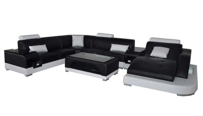 Leder Eck Sofa Eck Wohnlandschaft Garnitur Design Modern Couch Sofas UForm G8009
