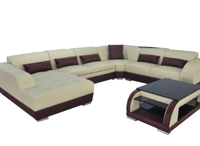 Leder Sofa Couch Polster Eck Designer Wohnlandschaft Garnituren Eck Neu Garnitur