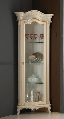 Wohnzimmer Vitrine Schrank Kommode Italien Spiegel klassisches Set 3tlg Weiß Neu