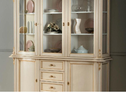 Vitrinen Schrank Echtholz Anrichte Vitrine Massiv Esszimmer Möbel Massive Holz