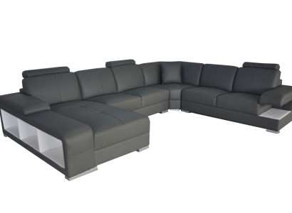 Ledersofa Couch Wohnlandschaft Garnitur Design Modern Ecke Sofa U-Form Neu G8028