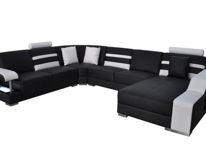 Eck Sofa Polster Sitz Leder Couch Sofas Couchen Garnitur U Form Wohnlandschaft