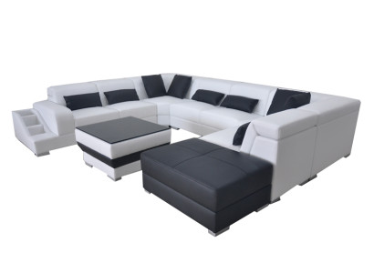 Leder Eck Sofa Eck Wohnlandschaft Garnitur Design Modern Couch UForm G8008 Sofas