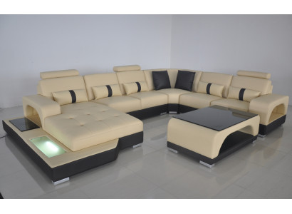 Ecksofa U-Form Couch Textil Schwarz U Form Wohnlandschaft Modern Luxus Couchen