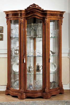 Vitrinen Glas Schrank Vitrine Wohnzimmer Holz Anrichte Italienische Möbel Regal