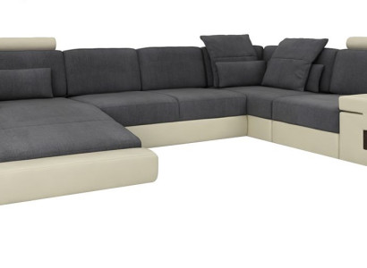 Wohnzimmer Designer Couch Polster LederStoff Sitz Modernes Ecksofa U-Form