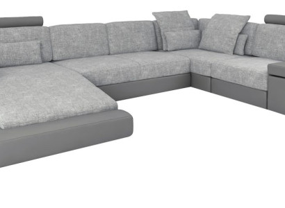 U-Form Möbel SofaBett Funktionen Polster Textil Moden Design Ecksofa Neu Sofa