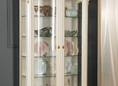 Vitrinen Glas Schrank Vitrine Wohnzimmer Holz Anrichte Italienische Möbel Regal