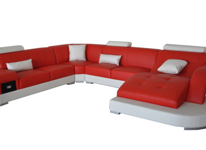 Leder Eck Sofa Eck Wohnlandschaft Garnitur Design Modern Couch Neu Sofas USB Neu