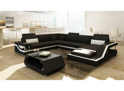 Designer Sofa Ecksofa Wohnlandschaft Big Modernes Ledersofa +USB Patentiert NEU