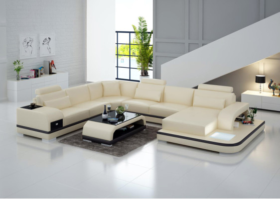 Eck Sofa Polster Couch Sitz Ecke Leder Garnitur Moderne U Form