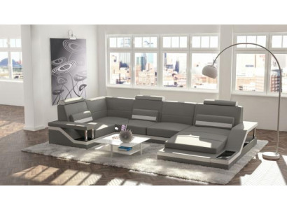 Wohnlandschaft Sofa Polster Couch Ecke Ecksofa Garnitur Textil Stoff Leder Sofas
