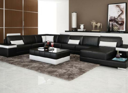 Design XXL Ledersofa "Premium Comfort" mit hochwertigem Kunstleder 