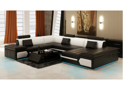 Ledersofa Sofa Couch Wohnlandschaft Ecksofa Garnitur Design Modern Sofa K5013