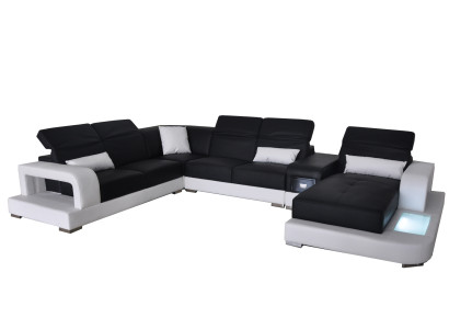 Leder Eck Sofa Eck Wohnlandschaft Garnitur Design Modern Couch Sofas UForm G8006