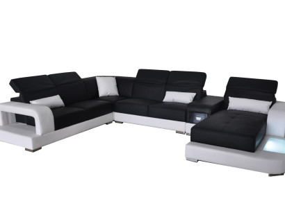 Leder Eck Sofa Eck Wohnlandschaft Garnitur Design Modern Couch Sofas UForm G8006