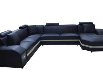 Sofa Ecksofa Design Polster Eckcouch Couch Wohnlandschaft Eckgarnitur UForm +USB