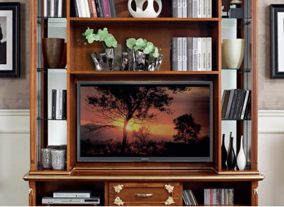 Wohnwand Schrank Vitrine Holz Wohnzimmer Möbel tv Schrankwände Design Vitrinen