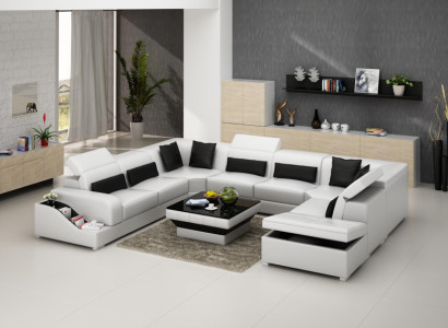 Wohnlandschaft Moderne Ecksofa Couch Polster Eckgarnitur Sofa Eck Garnitur + USB