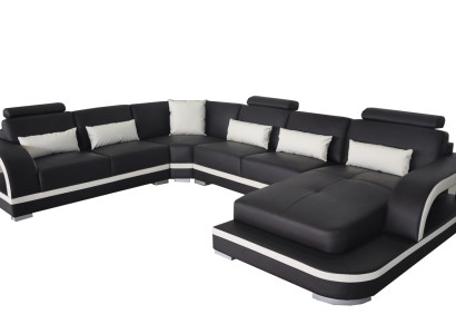 Moderne Sofa Couchgarnitur Ecke Sitzecke Leder Couch Polster Wohnlandschaft USB
